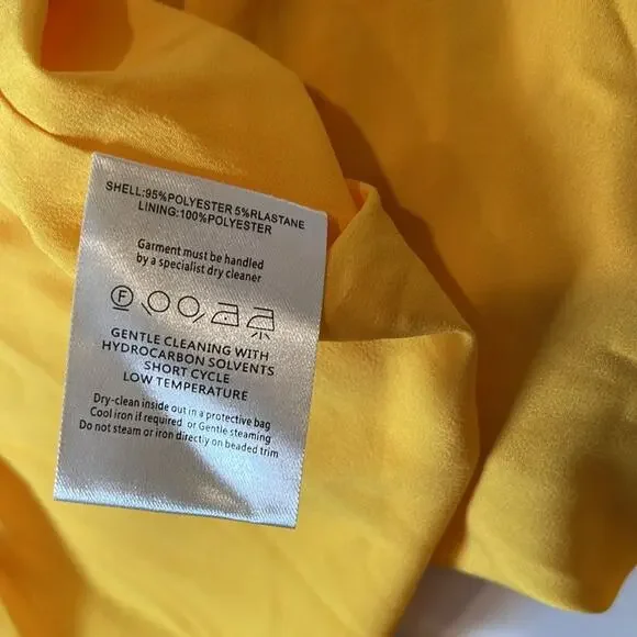 Rachel Gilbert Kylo Embellished Cutout Asymmetrical Yellow Maxi Dress Size 2 - Picture 9 of 9